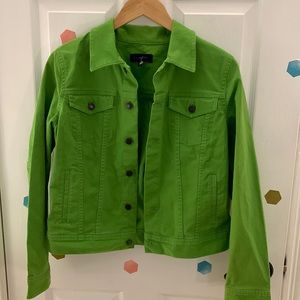 Lime green Talbots jean jacket